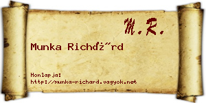 Munka Richárd névjegykártya